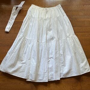 Lands End White 100% Cotton Skirt
